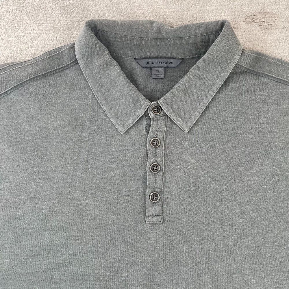 John Varvatos Polo Shirt Men XL Grey Silk Blend Short Sleeve Designer Collection